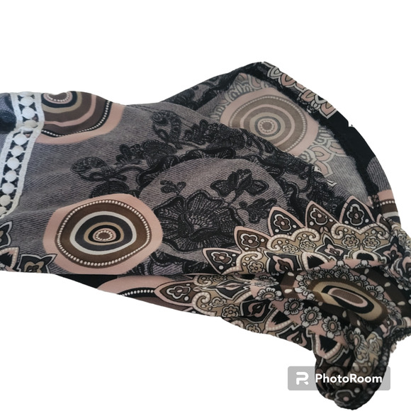 AMANA Long Sleeve Blouse Size X-Large Geometric Design Colorful - Picture 5 of 8